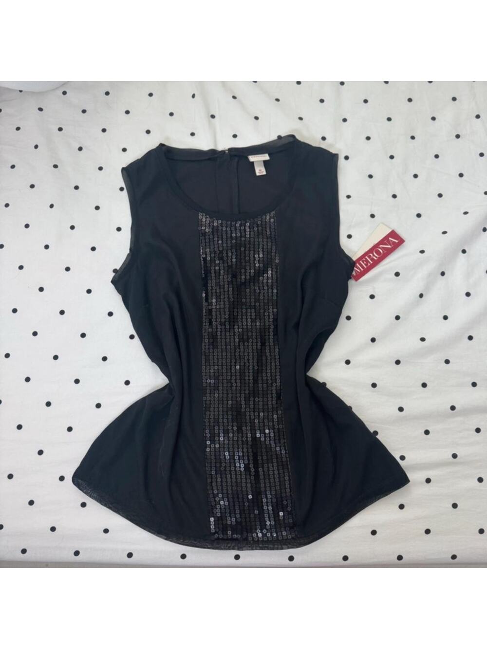 Merona nwt black sequin tank